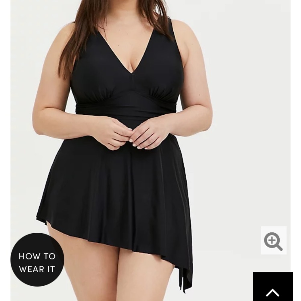 SOLD- Torrid Black Wireless Asymmetrical Swim